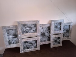 ÚJ kollázs fa képkeret - 7 db fotónak - kishibás