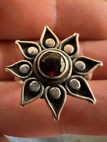 Vintage gránát köves ezüst gyűrű