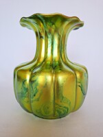 Zsolnay Nagy Eozin Márvány mintás gerezdes váza (No. 226.)