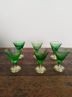 Kristály Likörös Ezüstözött Talpú Pohár készlet