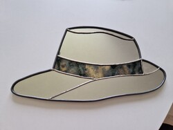 Tiffany technikával készült, kalap formájú, hibátlan fali tükör