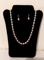 Rizsszemű tenyésztett gyöngy szett