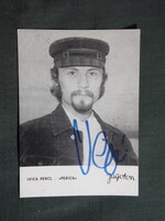 Képeslap,fotó,reklámkártya,dedikált,autogram,Ivica Percl,Perica zenész,1966-