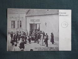 Képeslap,Mohács,Gróf Zichy Gyula Pécsi püspök Geisz Jánosnál bérmál,Blandl János kiadás,Mohács,1906-