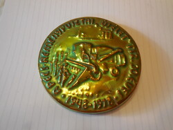 Zsolnay , eozin  plakett , A Pécsi Reménypusztai  Új Élet TSz 30 éves  , 1948-1978  javított