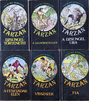 Tarzan dzsungeltörténetei + Tarzan a legyőzhetetlen + Tarzan a dzsungel ura + Tarzan a fenevadak élén + Tarzan visszatér + Tarzan fia (6 kötet) - Edgar Rice Borroughs