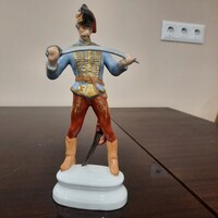 Mesterfestős Herendi Hadik Huszár porcelán figura. 1. Oszt.