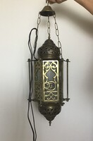 Arab, kézműves, réz, függőlámpa –  2,6 kg (46 x 22 cm) 220 Volt