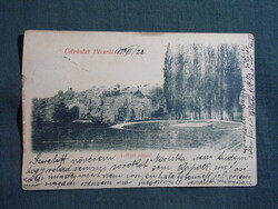 Képeslap,Pécs,Tettye romok látkép,részlet,Gunsberger Lajos kereskedő kiadás Pécs,1899-