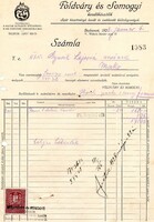 Régi számla: Földváry és Somogyi kendőkészítő, Budapest.