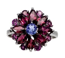 57 es Valodi Granat Tanzanit 925 Ezust Gyürű