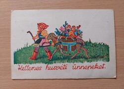 Régi húsvéti üdvözlőlap 1949., futott