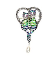 Valodi Rubin Gyöngy Markazit Macskás 925 Ezust Medál Bross