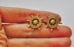 Különleges antik  hajós mandzsetta  magyar fémjelekkel aranyozott ezüst