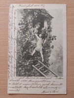 Antik magyar képeslap 1902., futott