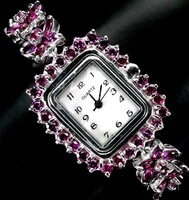 925 Silver Jewelry Watch with Garnet