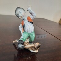 Herendi vadász fiú nyúllal, nyúlban eleső fiú figura 1.oszt.