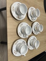 Cseh porcelán 6 db csésze + alátét