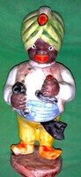 Antik H.RAHMER MÁRIA - ART DECO - SZERECSEN,TÖRÖK SZULTÁN kerámia figura 22 cm a képek szerint