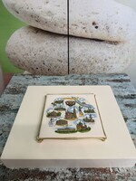GDR German Painted Decorative Tile with Holder “Austria Landmarks” A163