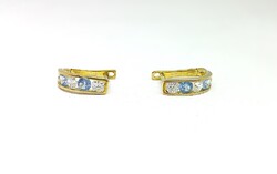 Kék-fehér köves arany gyerek fülbevaló (ZAL-Au129553)