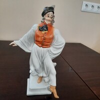 Herendi porcelán Táncoló Juhász, Betyár, Paraszt figura 1. Oszt.