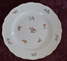 Antik, kardos jelzésű (1815 és 1924 között használt) Meisseni porcelán lapos tányér