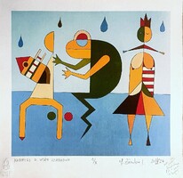 Ef Zámbó István - Korniss D. után szabadon 30 x 30 cm computer print, merített papír