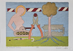 Ef Zámbó István - Akt kombinált fogóval 30 x 42 cm computer print, merített papír