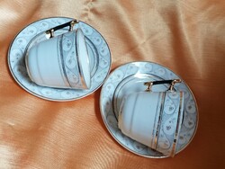 Antik, pille könnyű  bíder teás csészepár, elegáns, vitrin állapotú csészepár