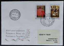 FF4047-8 / 1990 Ferenczy Noémi és Béni bélyegsor FDC-n futott