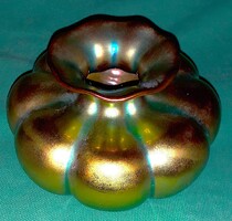 Gyönyörű ZSOLNAY eozin mázas porcelán gerezdes ( fokhagyma) váza 10 X 7 cm a képek szerint