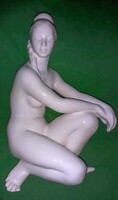Gyönyörű régi ROYAL DUX nagyon ritka nagy méretű porcelán akt szobor 35 cm a képek szerint