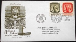 ENSZf80-1f / ENSZ Genf 1959 ENSZ Gyámsági Tanács bélyegsor FDC-n futott