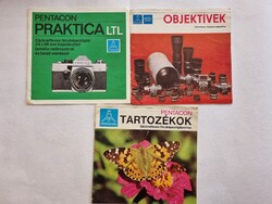 PENTACON -  3 db retro fényképezőgép reklámújság, prospektus