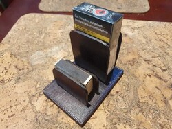 Retro vastag bőr cigaretta és gyufa tartó szocreál dohány trafikárú
