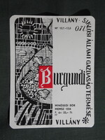 Bor címke,Villány Siklósi állami gazdaság,Burgundi bor, 0.7L, 23. Ft-