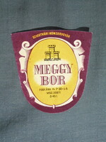 Bor címke,Szigetvár konzervgyár,Meggy bor, 0.45L, 7.30 Ft-