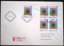 Ff752c5f / Finnország 1974 Racionializálás 5-s bélyegtömb FDC-n futott