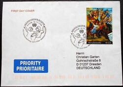 ENSZBf430-1f / ENSZ Bécs 2004 Emberi Jogok bélyegsor duplán  FDC-ken futott