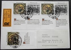 ENSZBf96-7f / ENSZ Bécs 1989 Emberi Jogok szelvényes bélyegsor duplán + 1 kieg. FDC-n futott