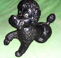 Régi DMSZ műanyag fekete ülő uszkár játék kutya figura 18 x 15 cm a képek szerint