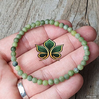 Taiwani jade ásvány karkötő 4 mm-s gyöngyből matt.