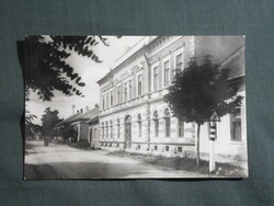 Képeslap,Tiszaföldvár,iskola,utca látkép,részlet,1959-