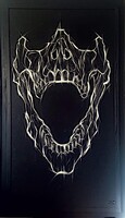 Vinkó Leó - Koponya 120 x 71 cm akril, olaj, olajpasztell, farost