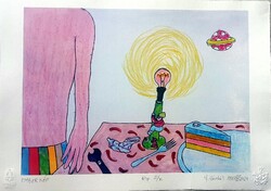 Ef Zámbó István - Emberkép 30 x 42 cm EBP, merített papír