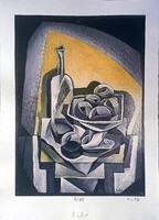 Vinkó Leó - Kubista csendélet 34 x 24 cm computerprint, merített papír