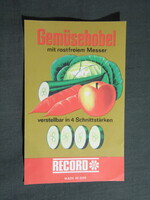 Zöldségszeletelő címke,Németország,DDR
