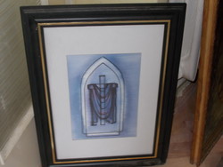 Macskássy Izolda selyem kollázs