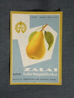 Pálinka címke,VOSZK,Magyar szeszfőzde,Kisüsti Zalai  körtepálinka, 0,1 L. ,10.10. Ft-